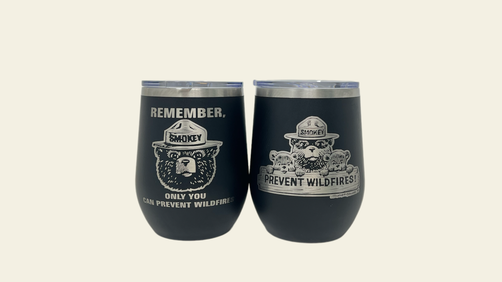 Smokey Bear Travel Wine Cup - 12 oz. Stainless Steel